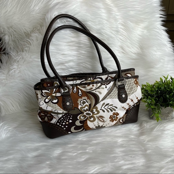 Brighton - Floral Shoulder Bag. Cream/Brown - Picture 2 of 8